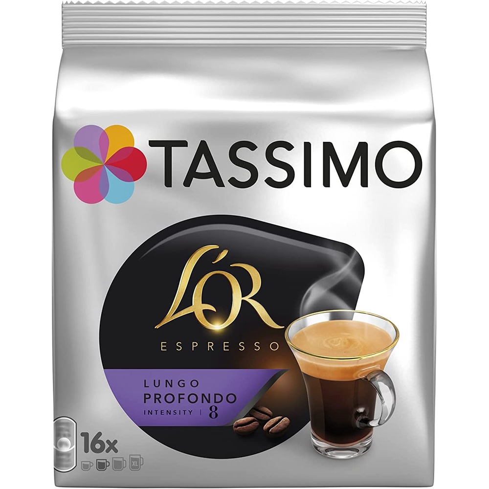 Capsule cafea L'OR Lungo Profondo, compatibile Tassimo, 16 capsule, 128g