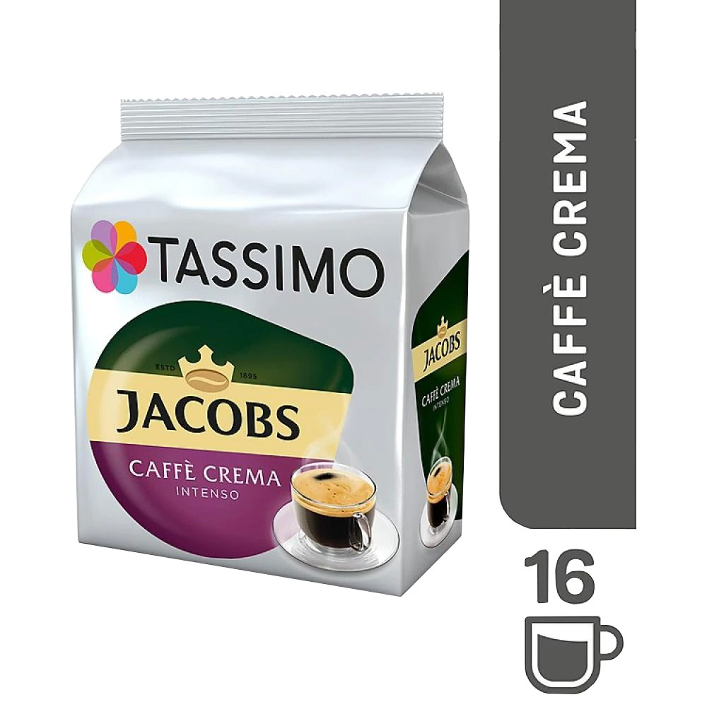 Capsule cafea TASSIMO Jacobs Cafe Crema Intenso, 16 capsule, 132.8g