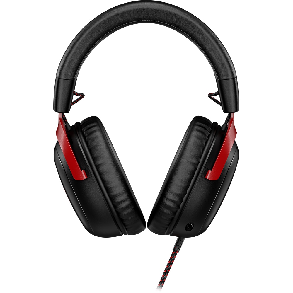 Casti Gaming HyperX Cloud III, DTS Headphone:X Spatial Audio, multiplatforma, 3.5mm, USB, negru-rosu