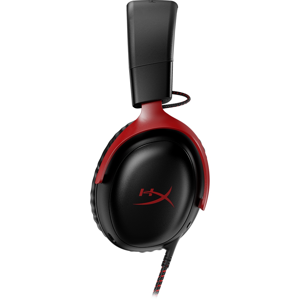 Casti Gaming HyperX Cloud III, DTS Headphone:X Spatial Audio, multiplatforma, 3.5mm, USB, negru-rosu
