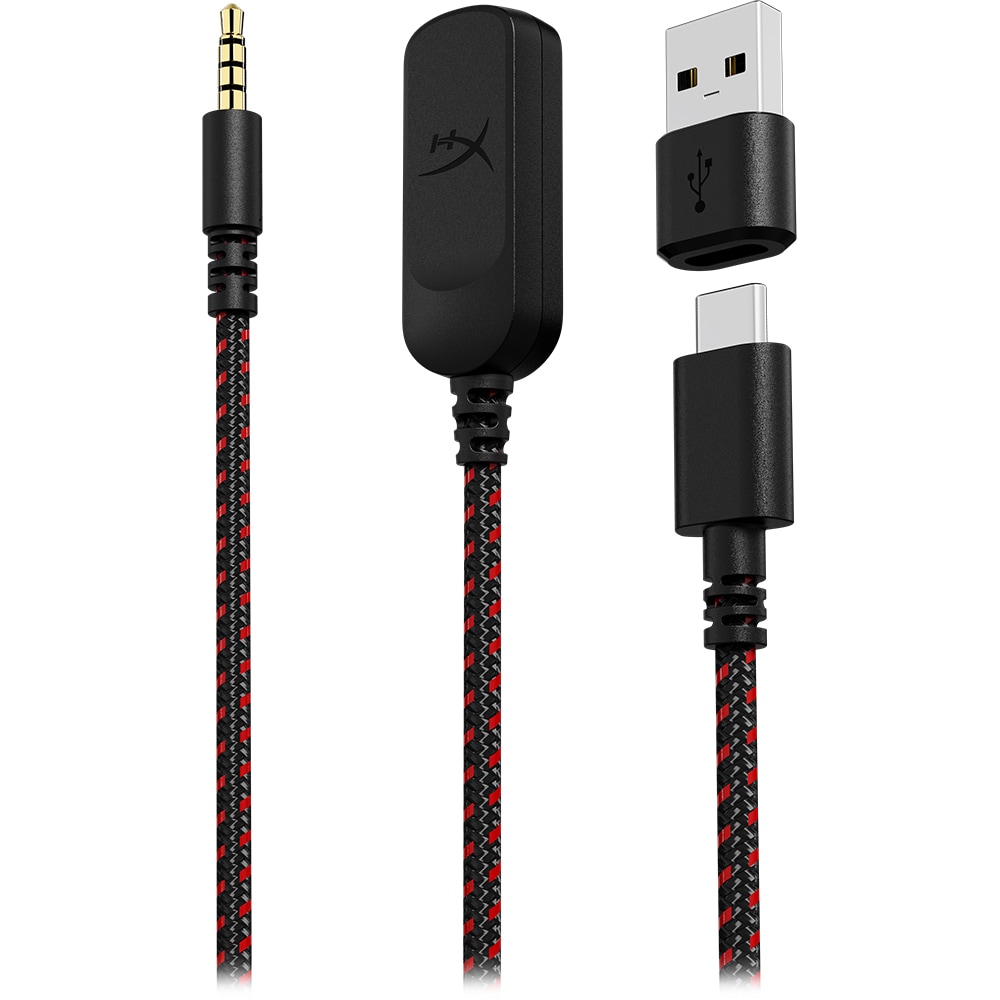 Casti Gaming HyperX Cloud III, DTS Headphone:X Spatial Audio, multiplatforma, 3.5mm, USB, negru-rosu