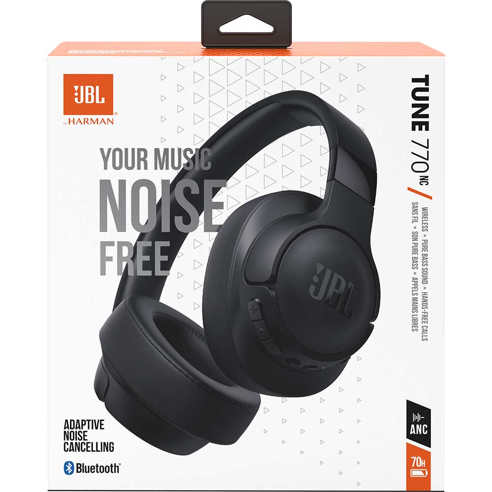 Casti JBL Tune 770NC, Bluetooth, On-ear, Microfon, Noise cancelling, negru