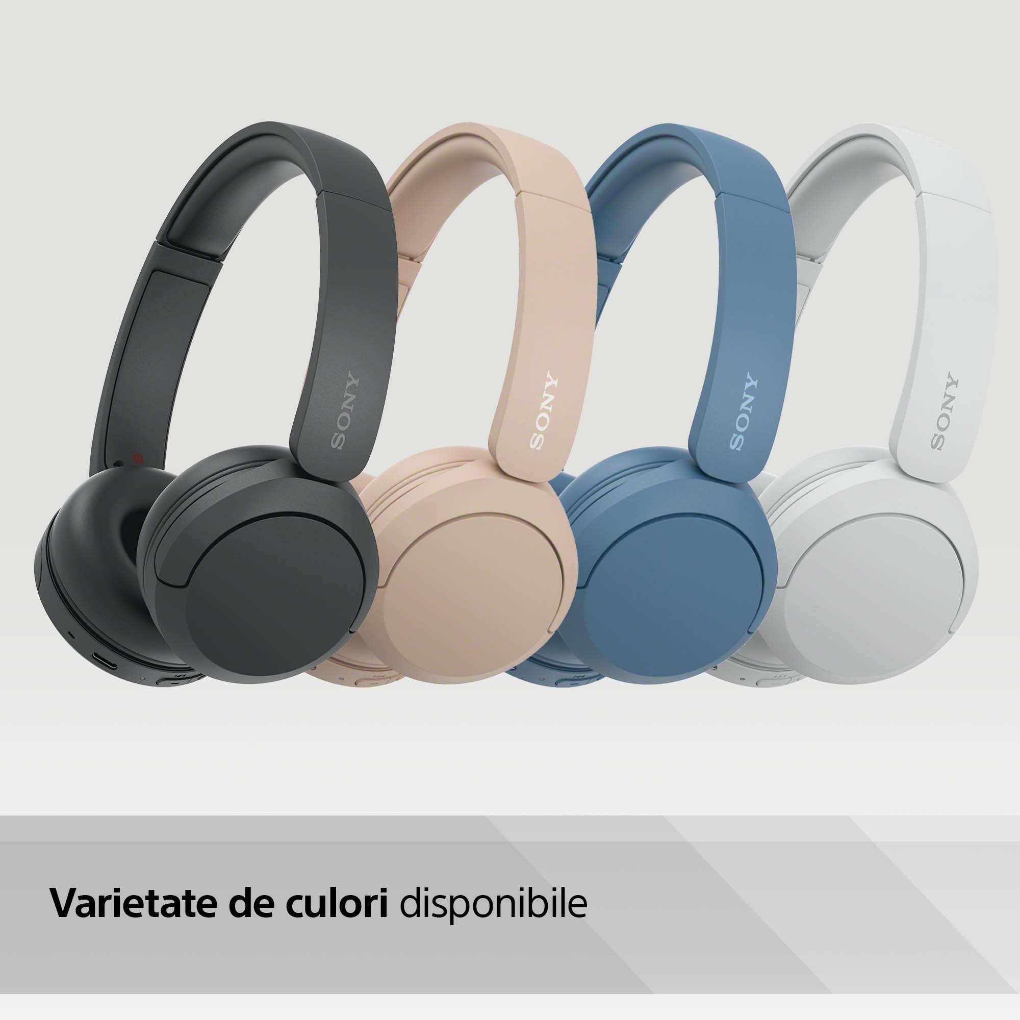 Casti SONY WH-CH520B, Bluetooth, On-Ear, Microfon, negru