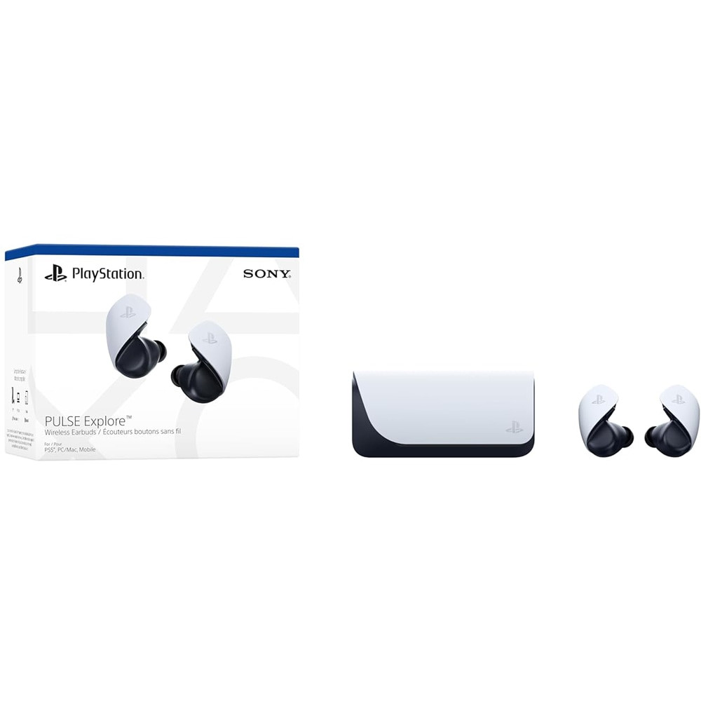Casti Gaming Wireless SONY Pulse Explore, True Wireless, Bluetooth, alb-negru