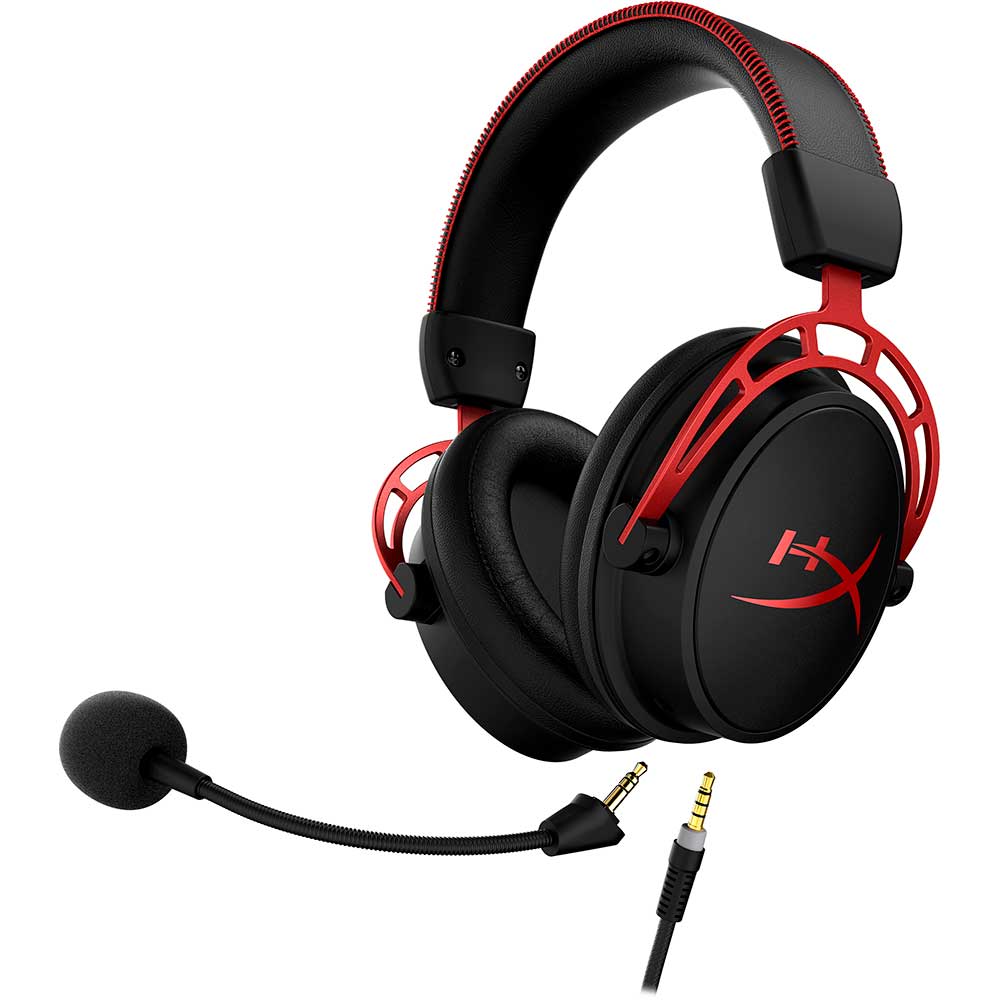 Casti Gaming HyperX Cloud Alpha Red, surround, multiplatforma, 3.5mm, negru-rosu