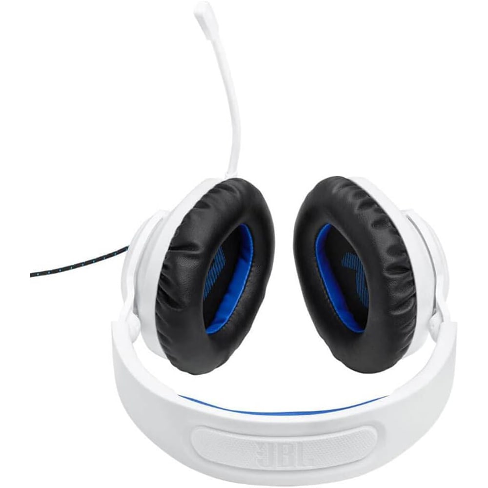 Casti Gaming JBL Quantum 100P Console, multiplatforma, Jack 3.5mm, alb-albastru