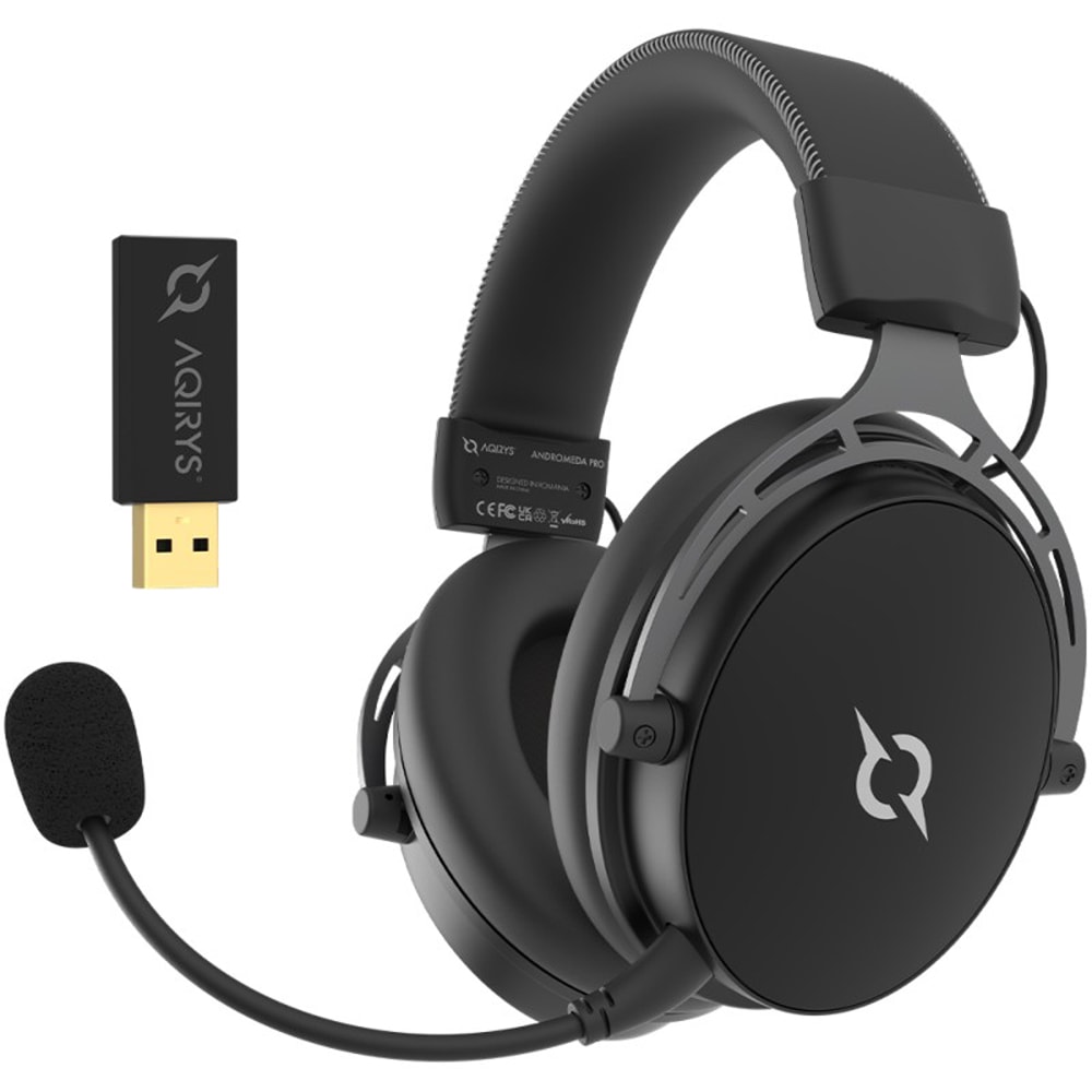 Casti Gaming Wireless AQIRYS Andromeda Pro, multiplatforma, stereo, negru