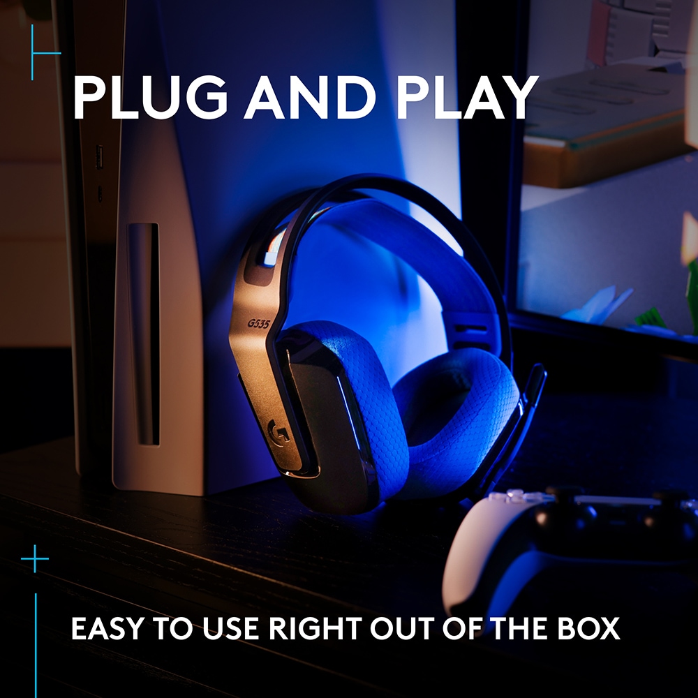 Casti Gaming Wireless LOGITECH G535 LIGHTSPEED, multiplatforma, negru-albastru