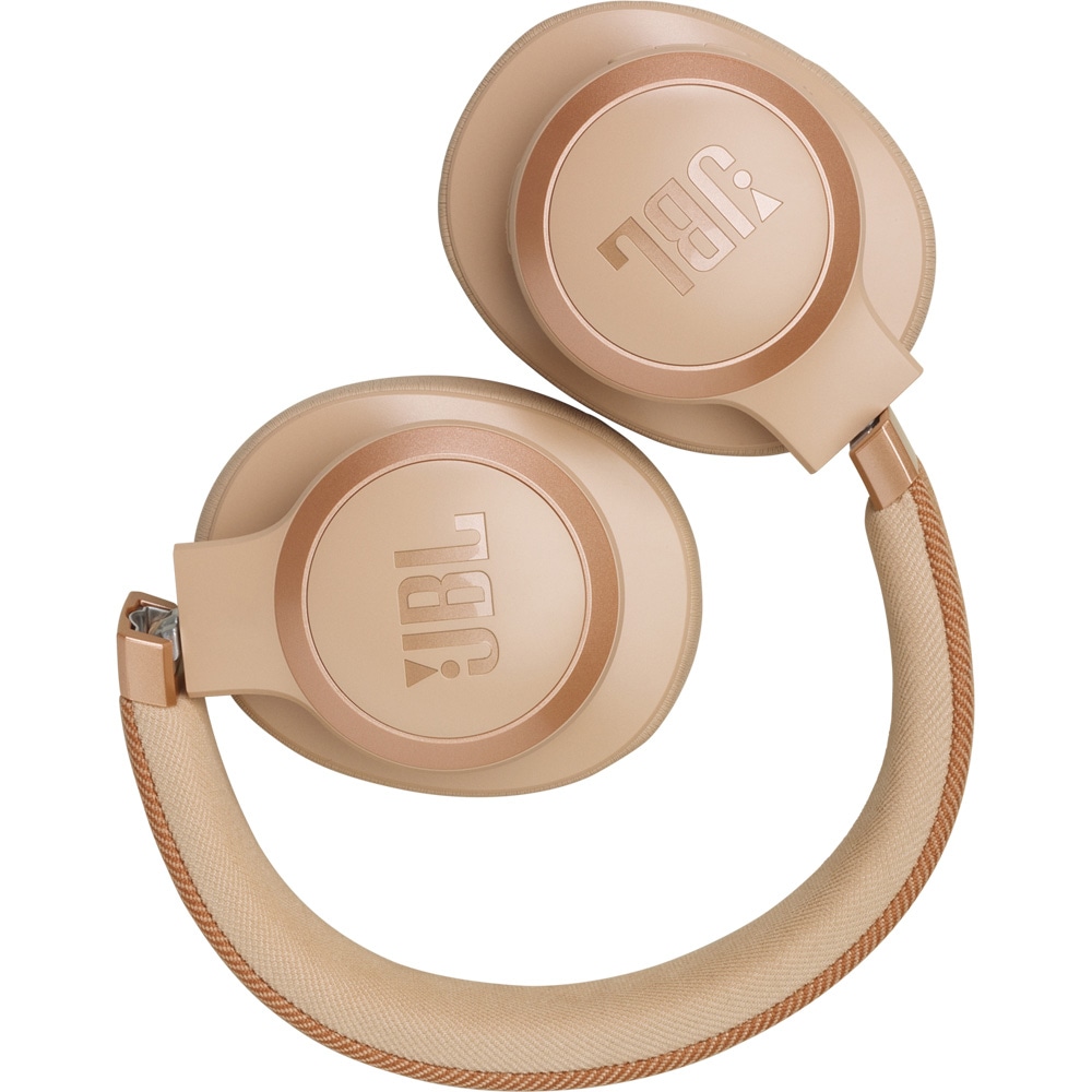 Casti JBL Live 770NC, Bluetooth, Over-ear, Microfon, Noise Cancelling, crem
