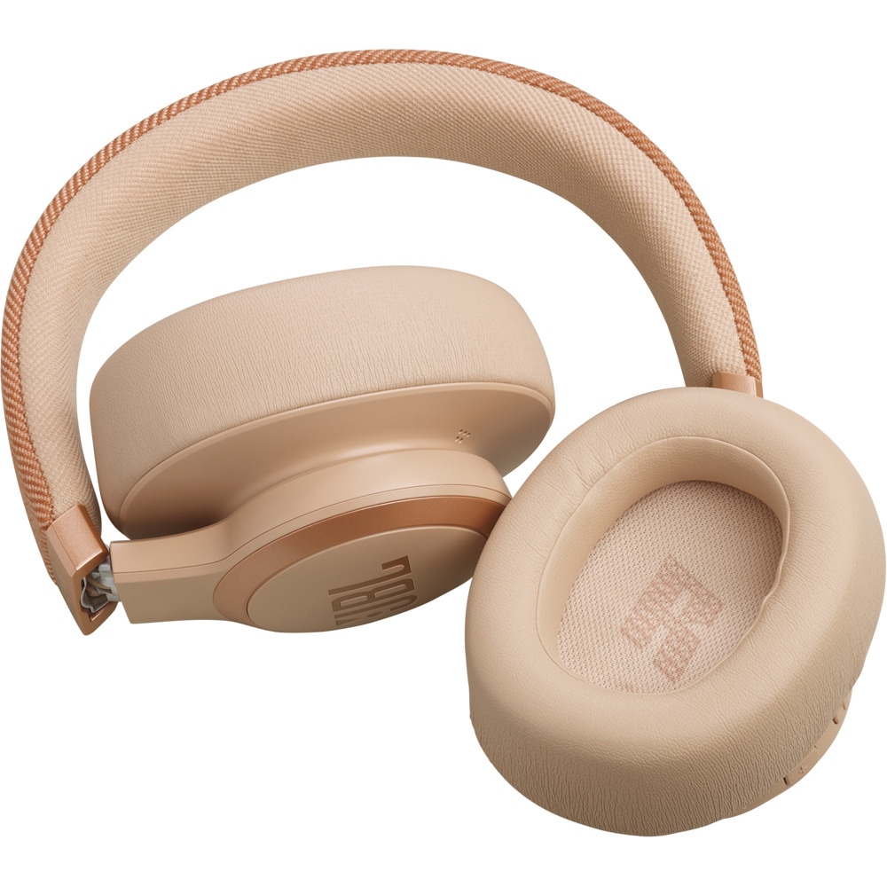 Casti JBL Live 770NC, Bluetooth, Over-ear, Microfon, Noise Cancelling, crem