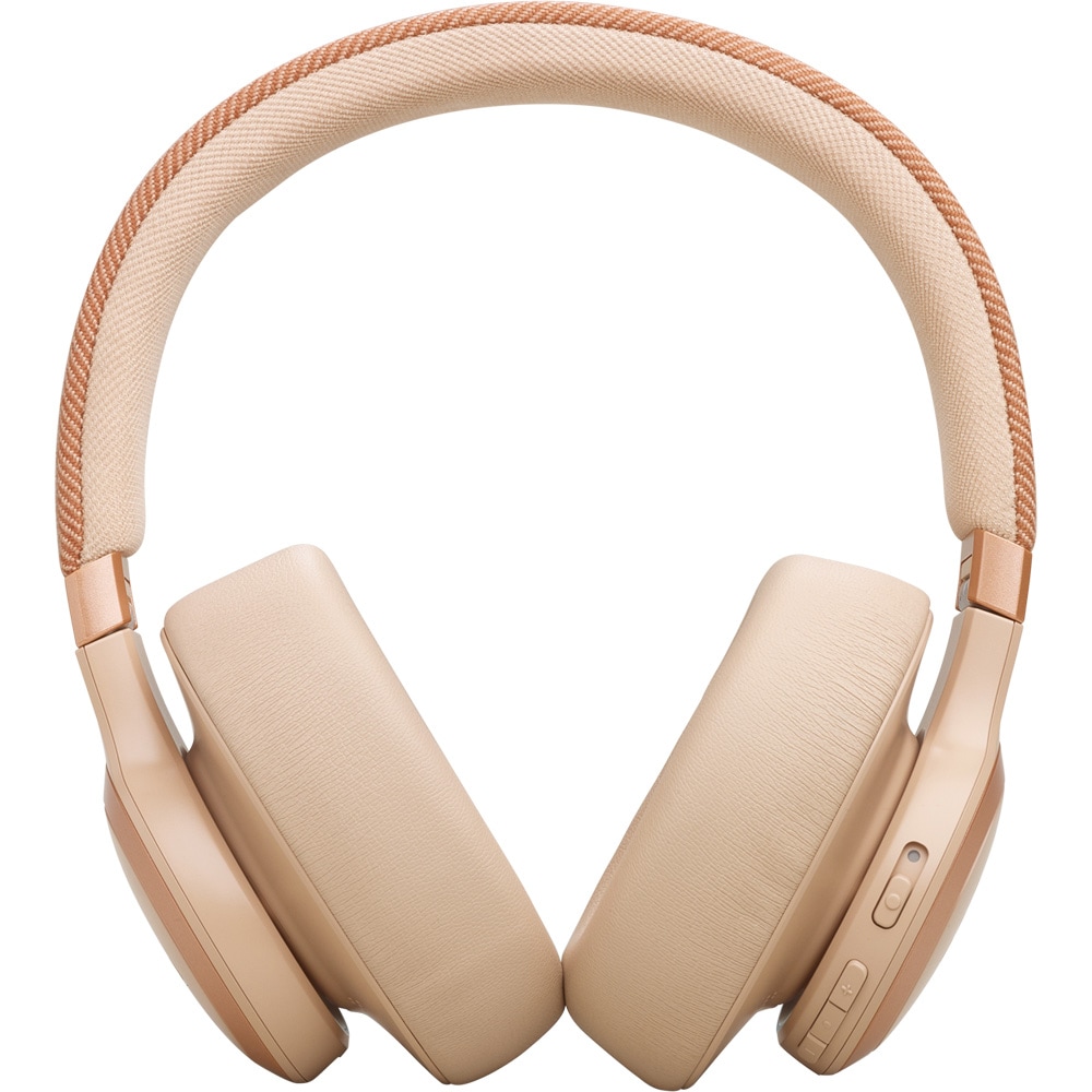 Casti JBL Live 770NC, Bluetooth, Over-ear, Microfon, Noise Cancelling, crem