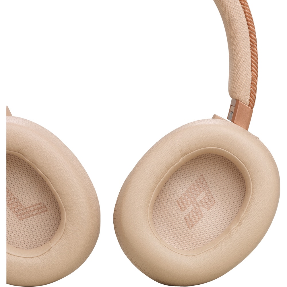 Casti JBL Live 770NC, Bluetooth, Over-ear, Microfon, Noise Cancelling, crem