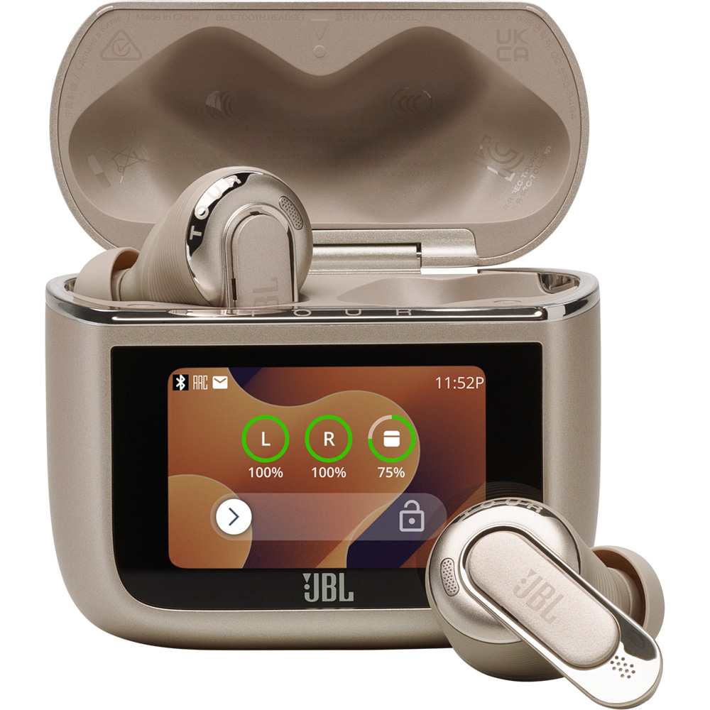 Casti JBL Tour Pro 3, True Wireless, Bluetooth, In-Ear, Microfon, Noise Cancelling, crem