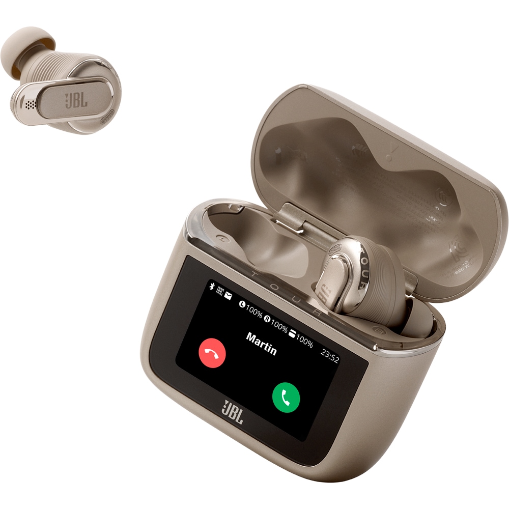 Casti JBL Tour Pro 3, True Wireless, Bluetooth, In-Ear, Microfon, Noise Cancelling, crem