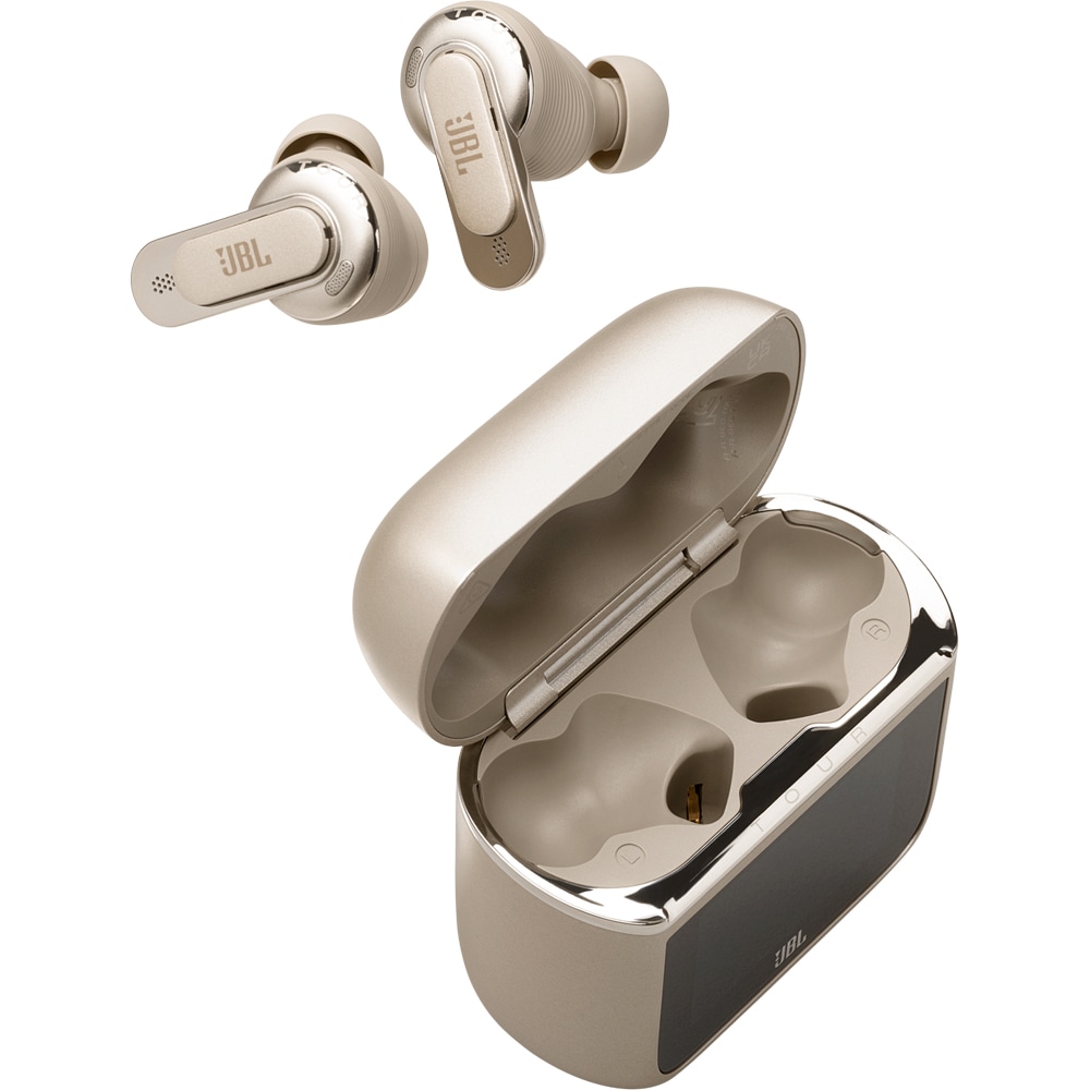 Casti JBL Tour Pro 3, True Wireless, Bluetooth, In-Ear, Microfon, Noise Cancelling, crem