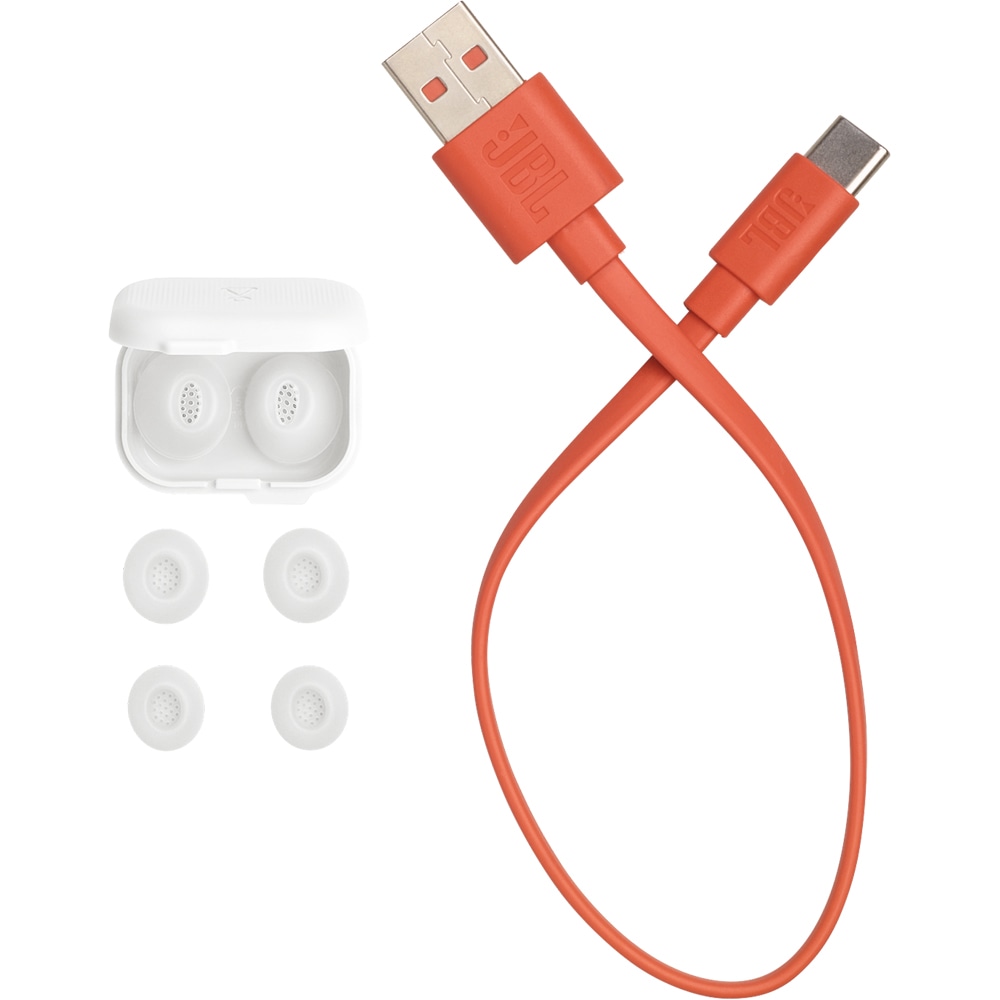 Casti JBL Tune Flex 2, True Wireless, Bluetooth, In-Ear, Microfon, Noise Cancelling, alb