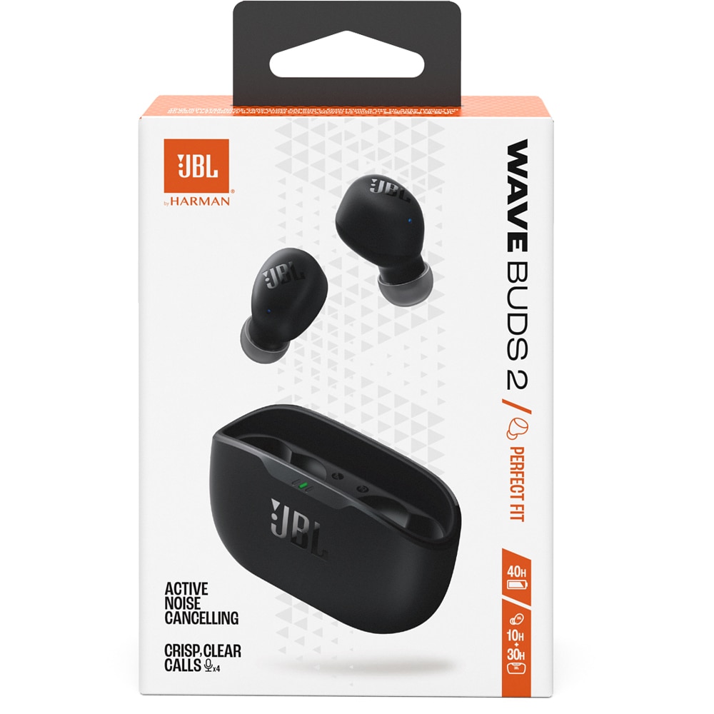 Casti JBL Vibe Buds 2, True Wireless, Bluetooth, In-Ear, Microfon, Noise Cancelling, negru