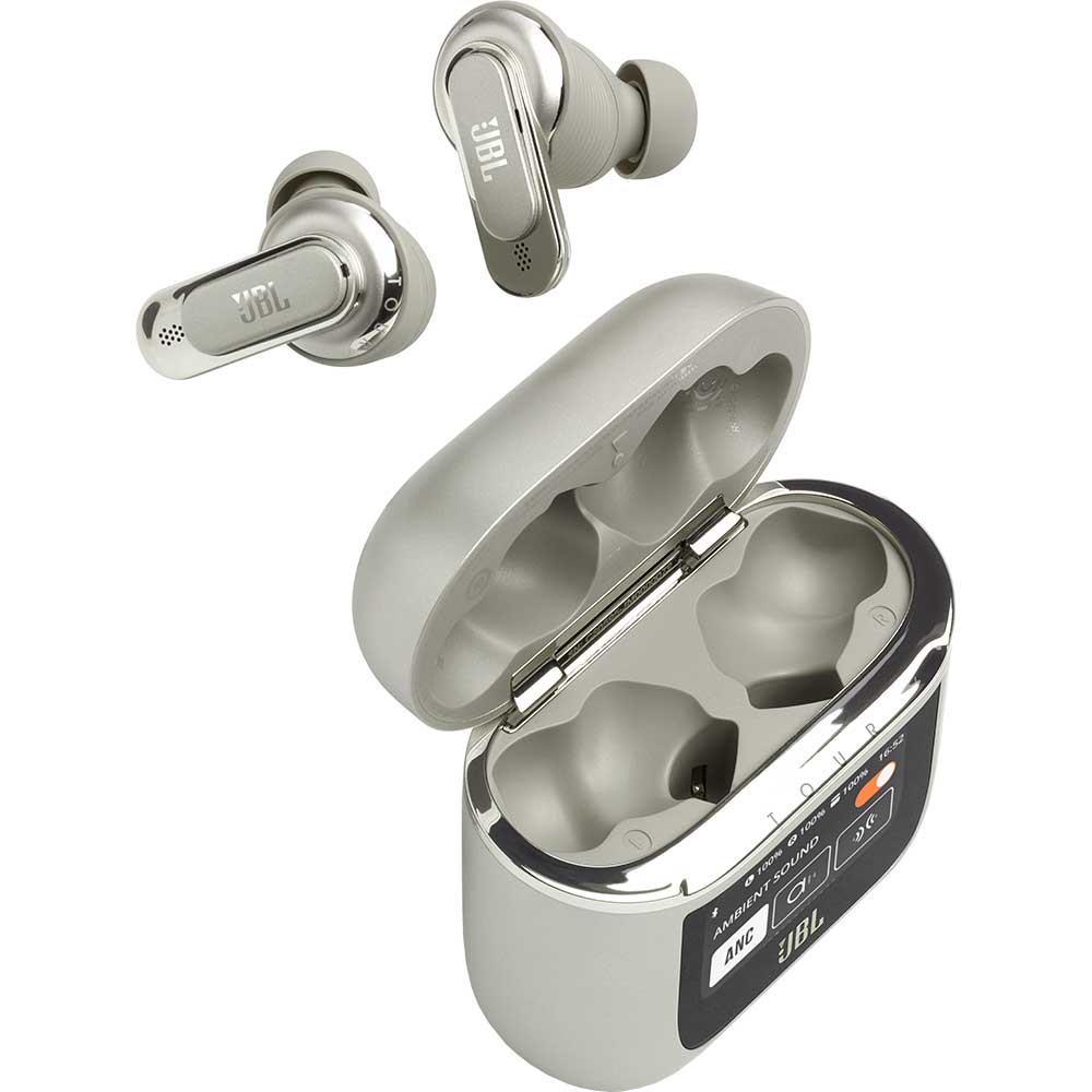 Casti JBL Tour Pro 2, True wireless, Bluetooth, In-ear, Microfon, Noise cancelling, crem