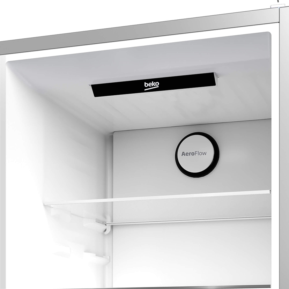 Combina frigorifica BEKO B3RCNA404HM, No Frost, 355 l, H 203.5 cm, Clasa E, gri lucios