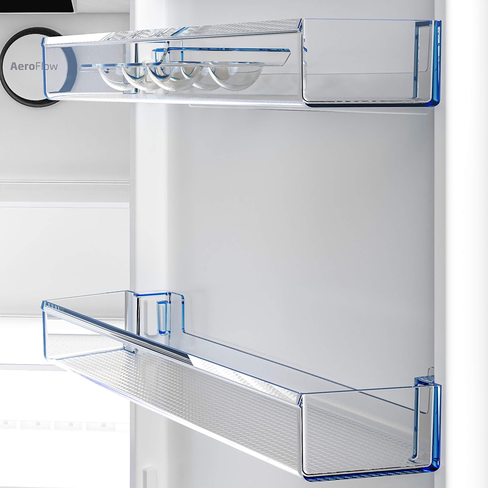 Combina frigorifica BEKO B3RCNA404HM, No Frost, 355 l, H 203.5 cm, Clasa E, gri lucios