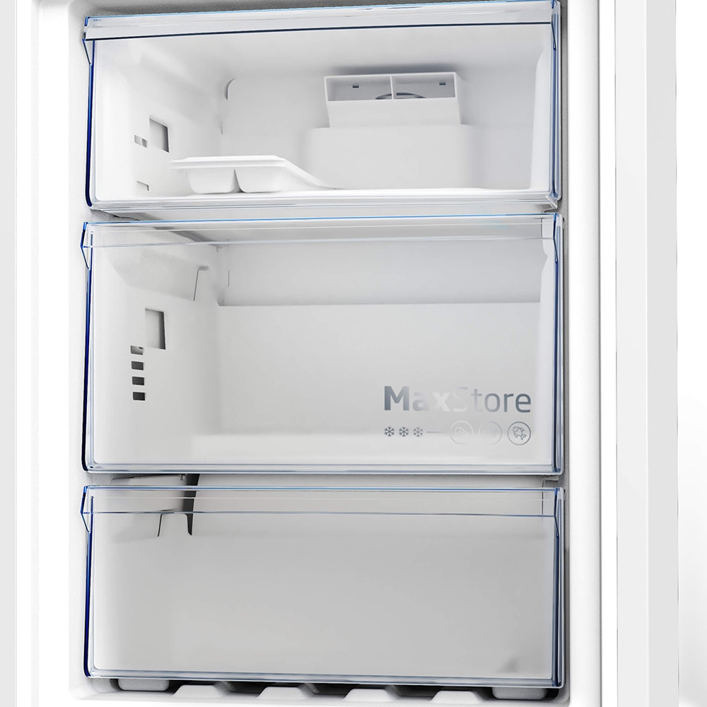 Combina frigorifica BEKO B3RCNA404HM, No Frost, 355 l, H 203.5 cm, Clasa E, gri lucios