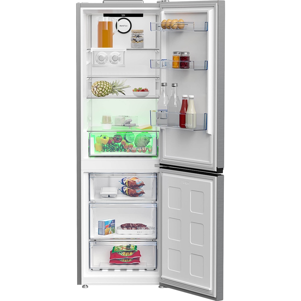 Combina frigorifica BEKO B5RCNA365HXB, No Frost, 316 L, H 186.5 cm, Clasa D, argintiu