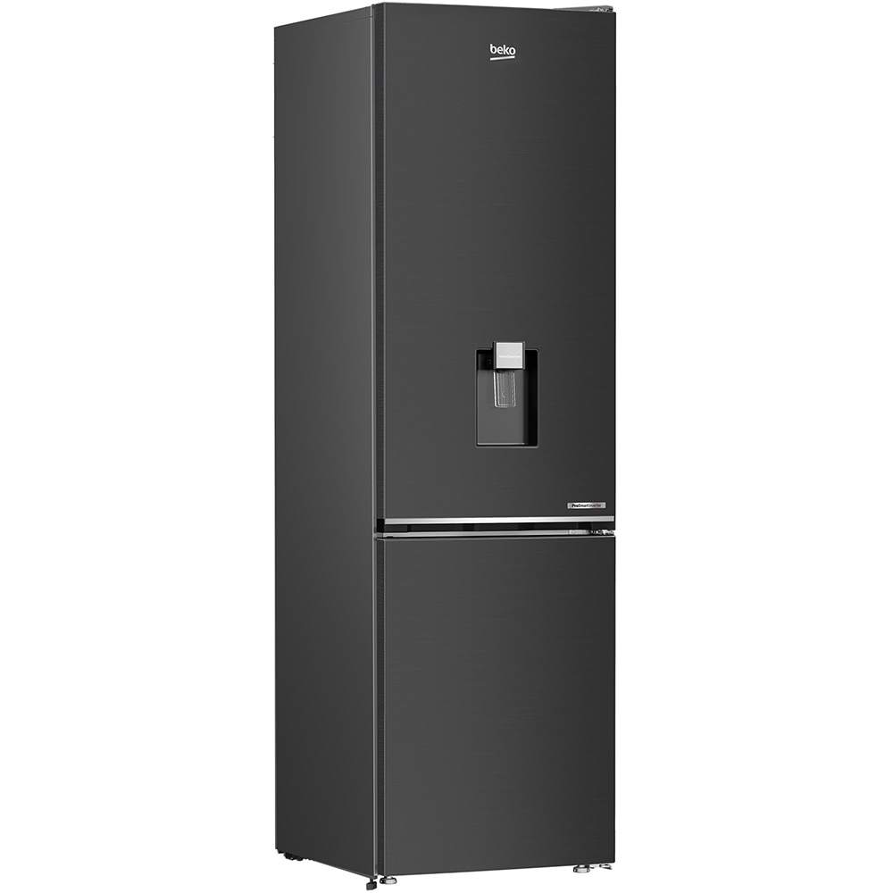 Combina frigorifica BEKO B5RCNA405HDXBR1, No Frost, 355 l, H 203 cm, Clasa D, Dozator apa, dark inox