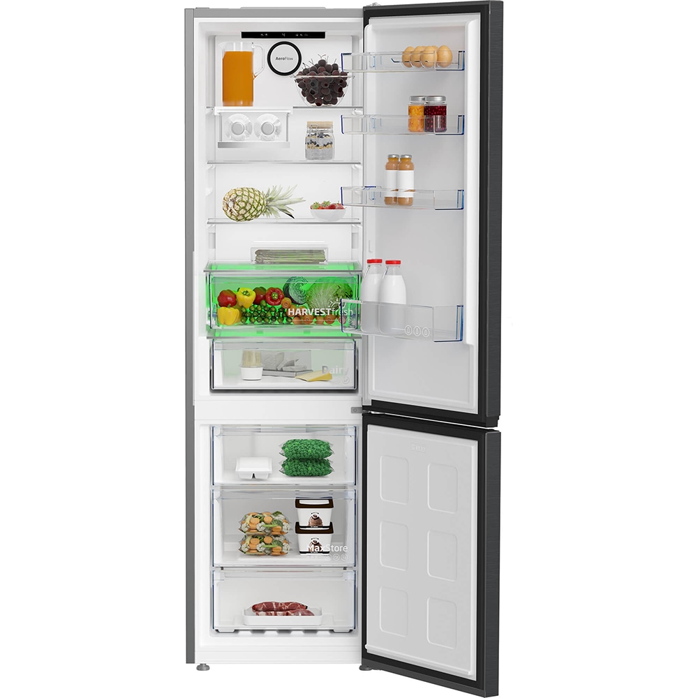 Combina frigorifica BEKO B7RCNA407HXBR1, No Frost, 355 l, H 204 cm, Clasa B, dark inox