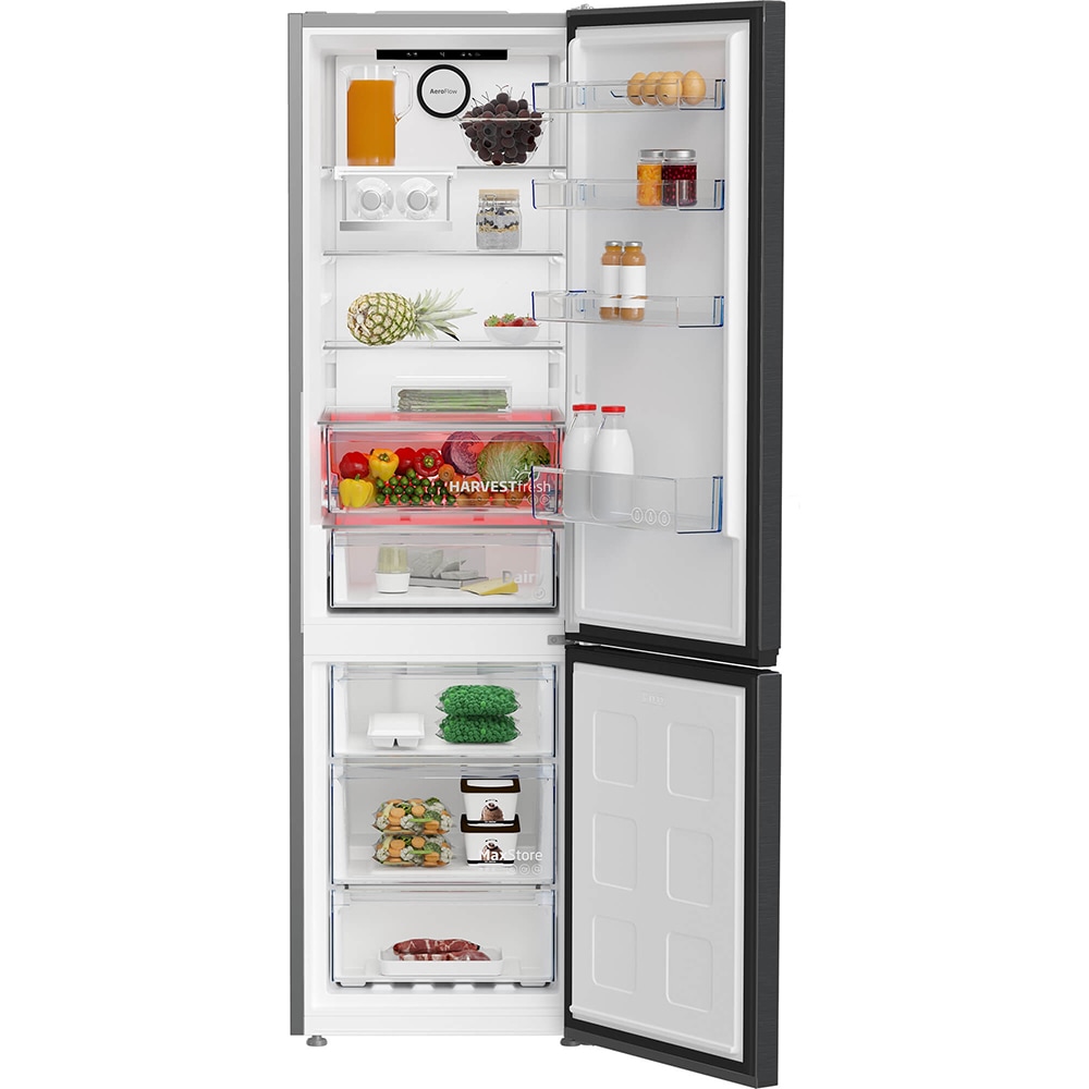 Combina frigorifica BEKO B7RCNA407HXBR1, No Frost, 355 l, H 204 cm, Clasa B, dark inox