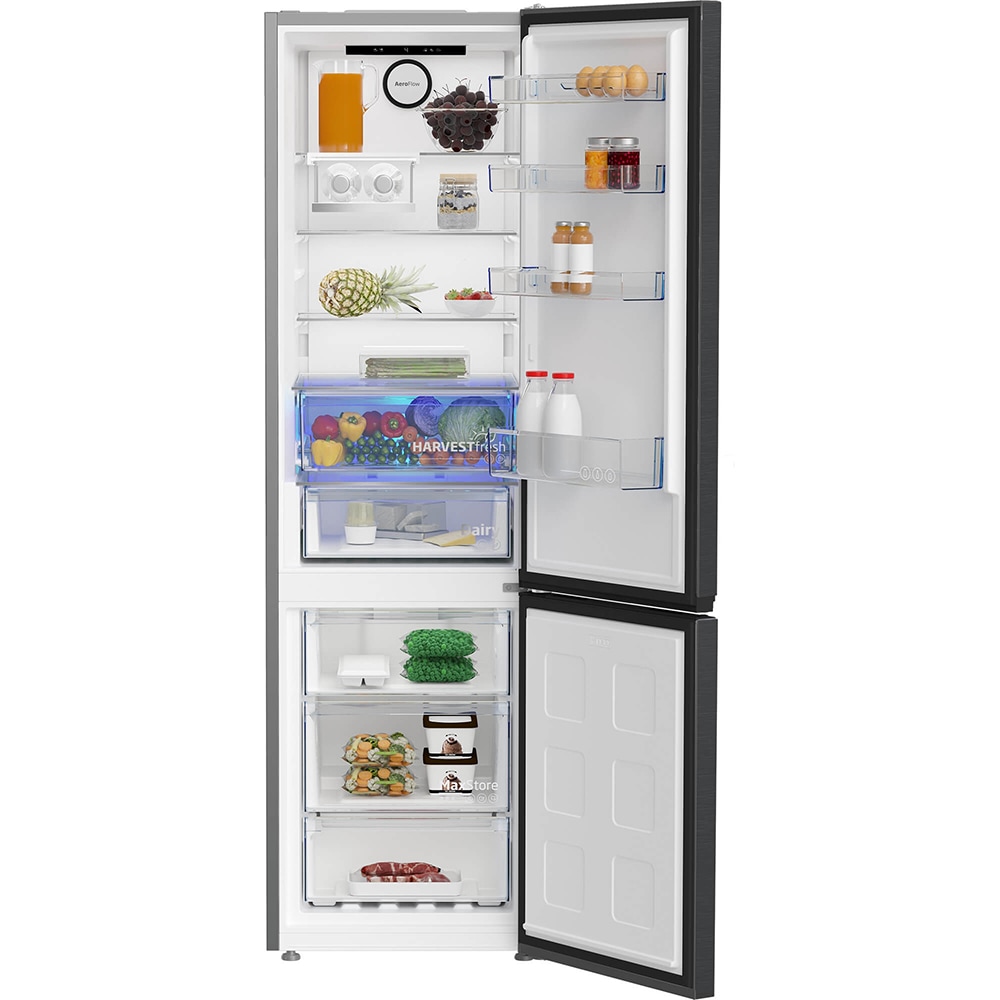 Combina frigorifica BEKO B7RCNA407HXBR1, No Frost, 355 l, H 204 cm, Clasa B, dark inox