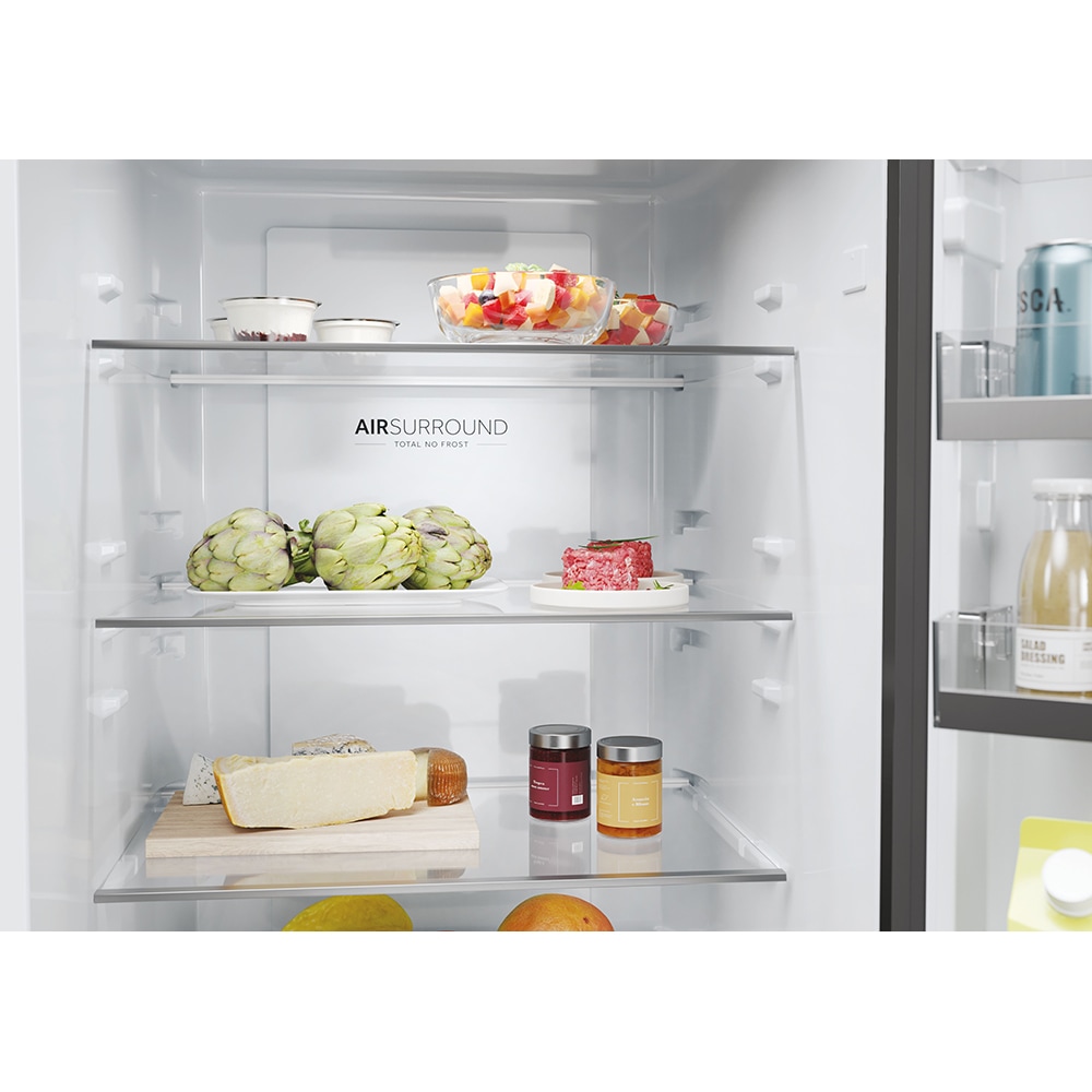 Combina frigorifica HAIER HDW1620CNPK, Total No Frost, 377 l, H 200 cm, Clasa C, Wi-Fi, argintiu