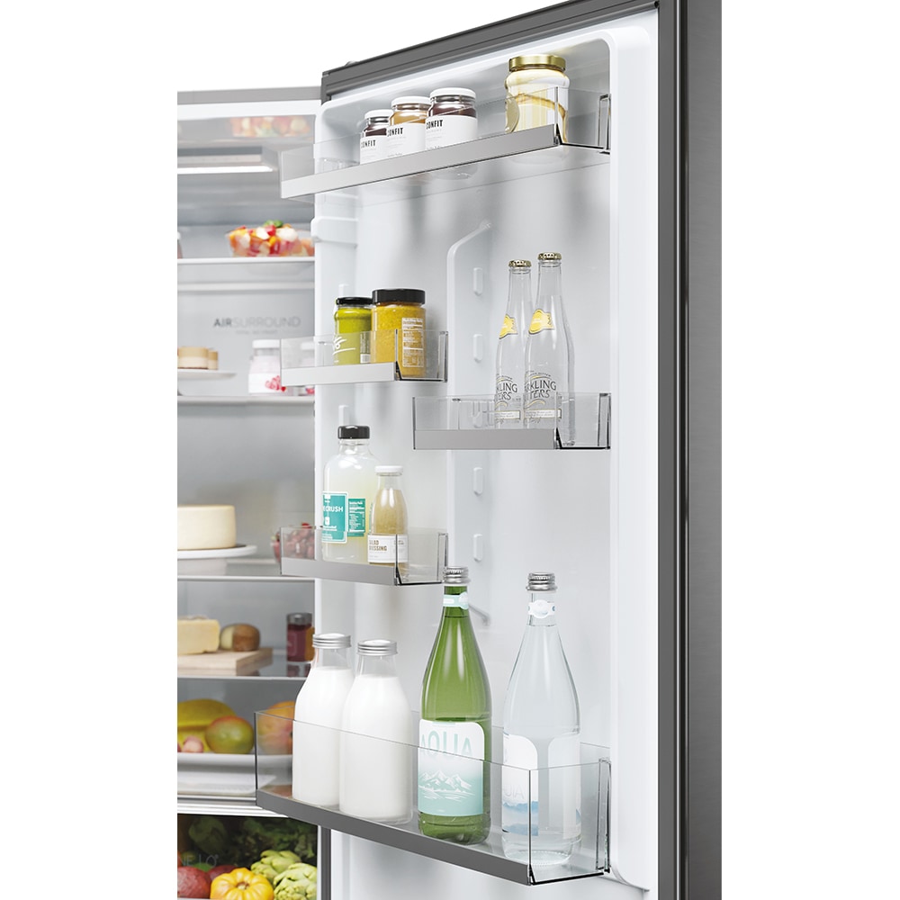 Combina frigorifica HAIER HDW1620CNPK, Total No Frost, 377 l, H 200 cm, Clasa C, Wi-Fi, argintiu