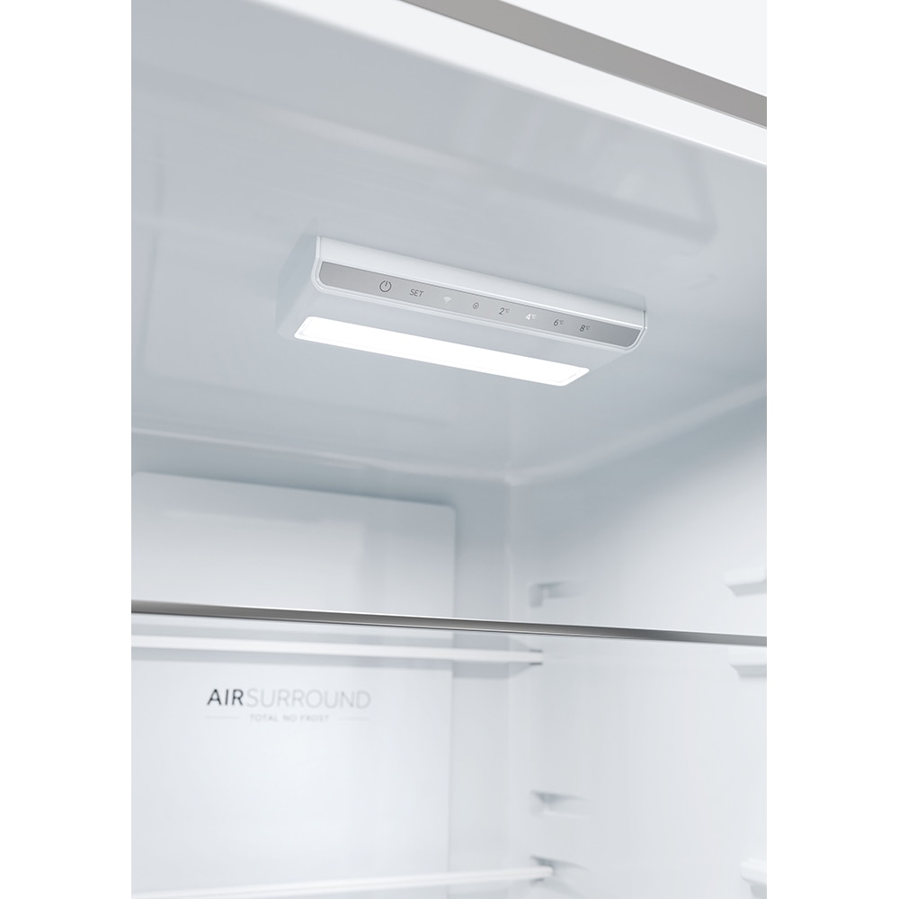 Combina frigorifica HAIER HDW1620CNPK, Total No Frost, 377 l, H 200 cm, Clasa C, Wi-Fi, argintiu