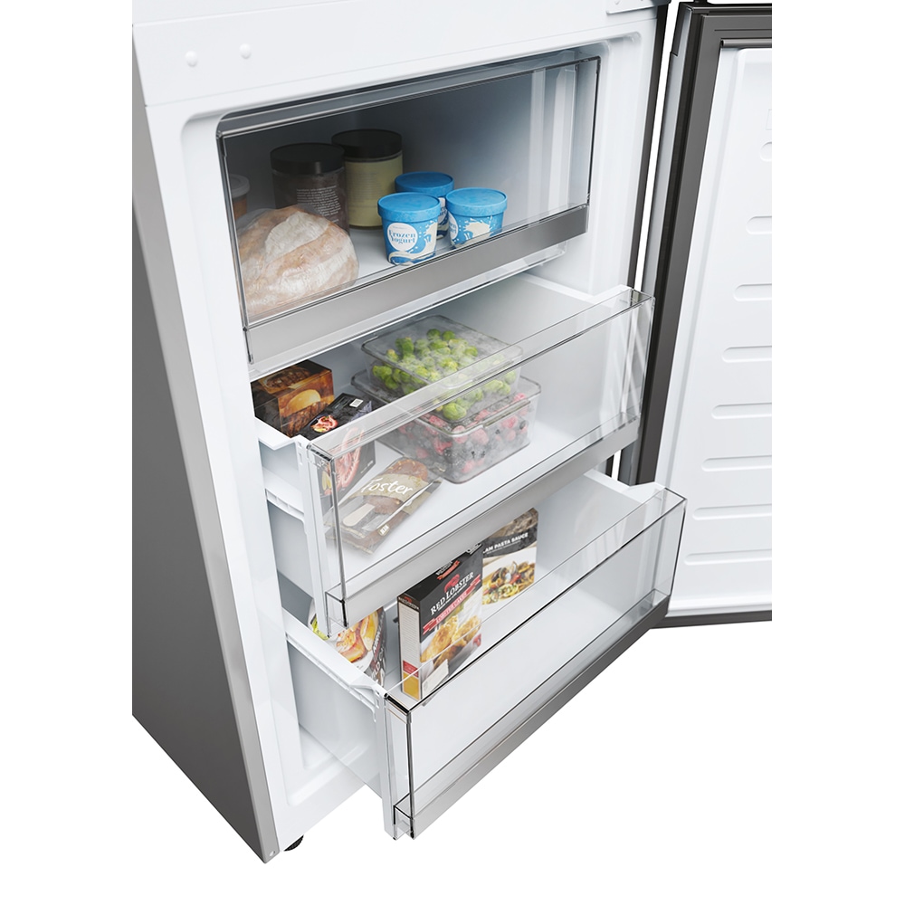 Combina frigorifica HAIER HDW1620CNPK, Total No Frost, 377 l, H 200 cm, Clasa C, Wi-Fi, argintiu