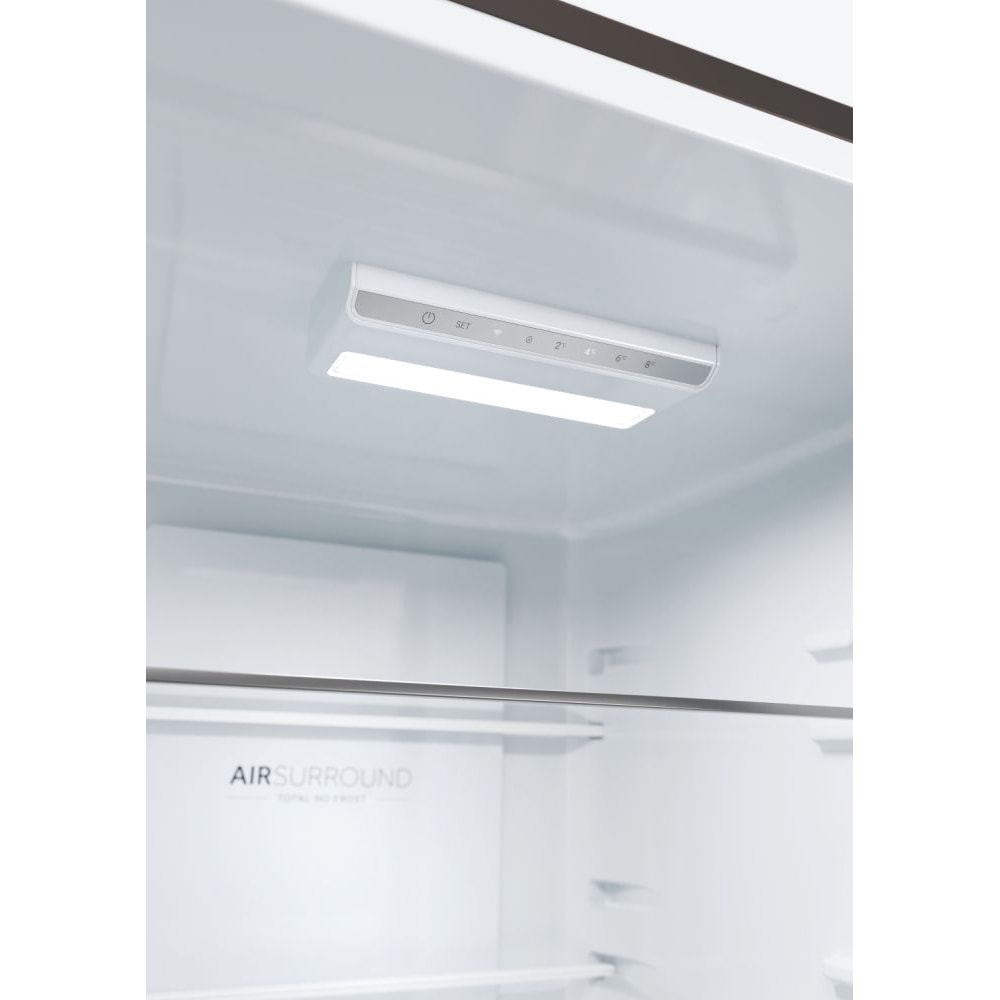Combina frigorifica HAIER HDW1620DNPD, Total No Frost, 377 l, H 200 cm, Clasa D, dark inox