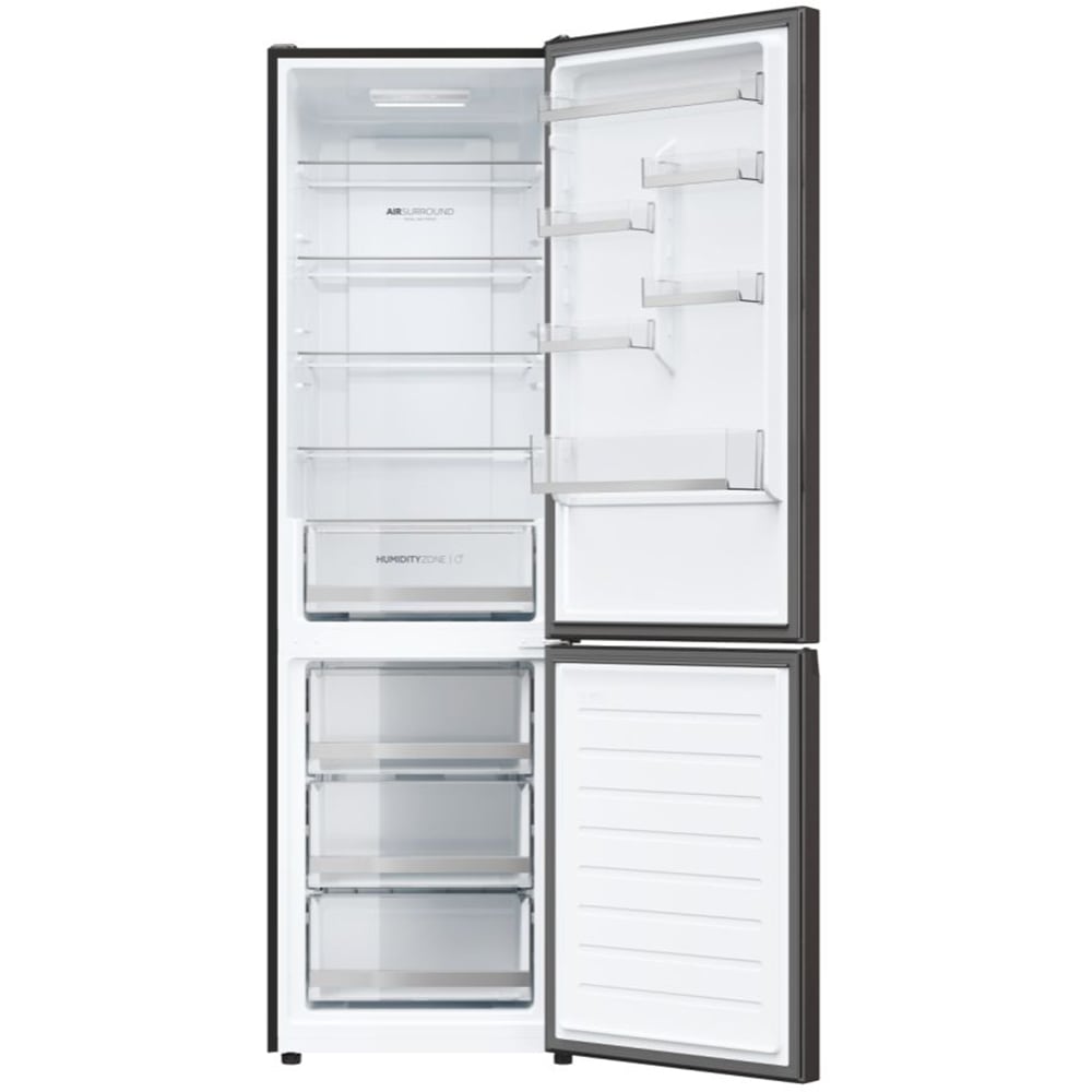 Combina frigorifica HAIER HDW1620DNPD, Total No Frost, 377 l, H 200 cm, Clasa D, dark inox