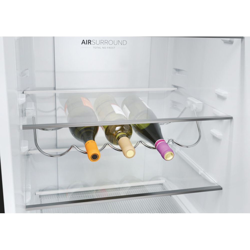 Combina frigorifica HAIER HDW5620CNPD, Total No Frost, 377 l, H 200 cm, Clasa C, dark inox