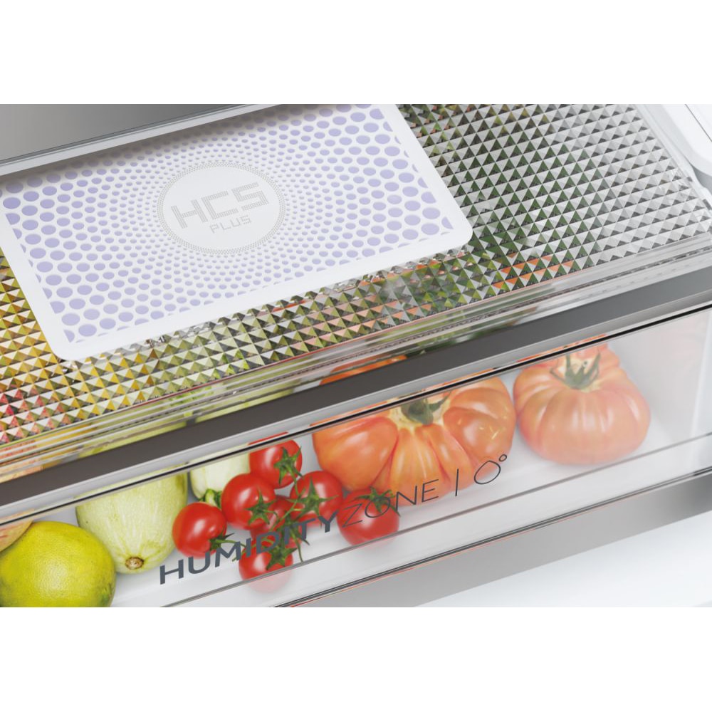 Combina frigorifica HAIER HDW5620CNPD, Total No Frost, 377 l, H 200 cm, Clasa C, dark inox