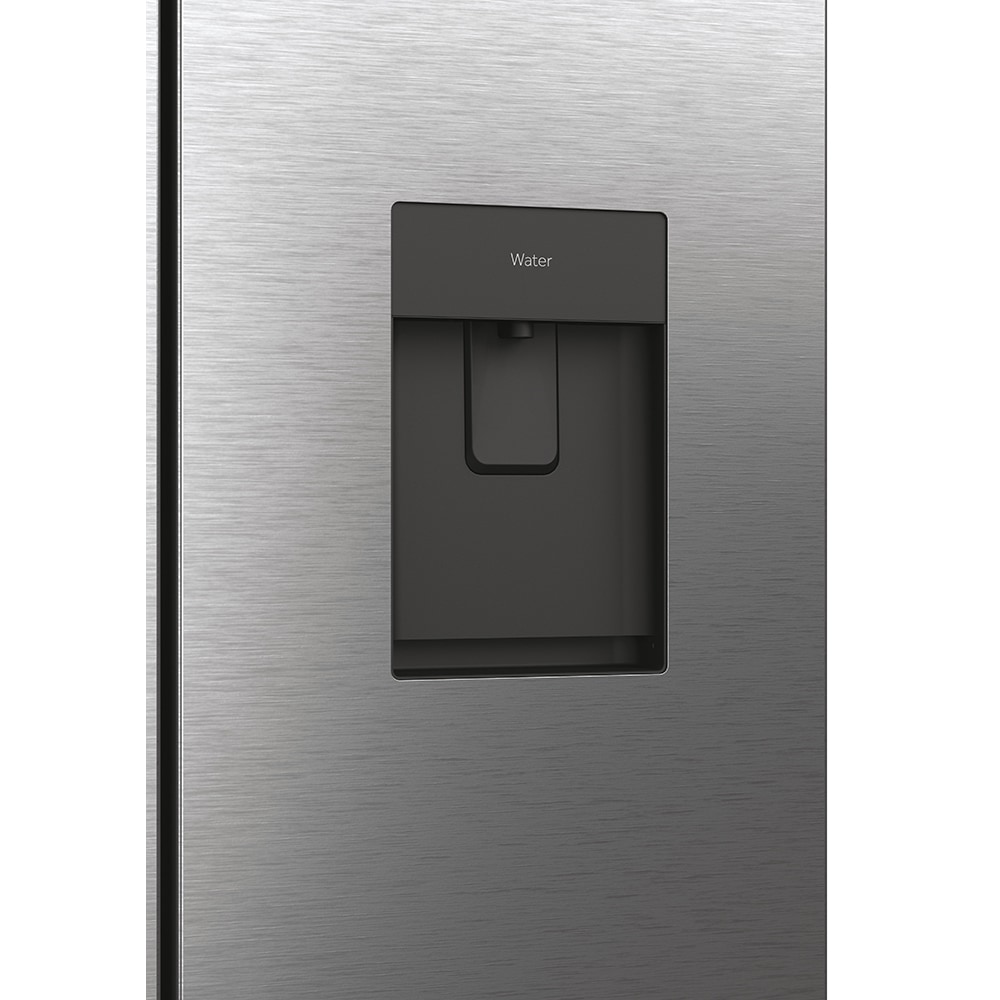 Side by Side HAIER HFR7720DWMP, Total No Frost, 477 l, H 201 cm, Clasa D, Dozator apa, inox