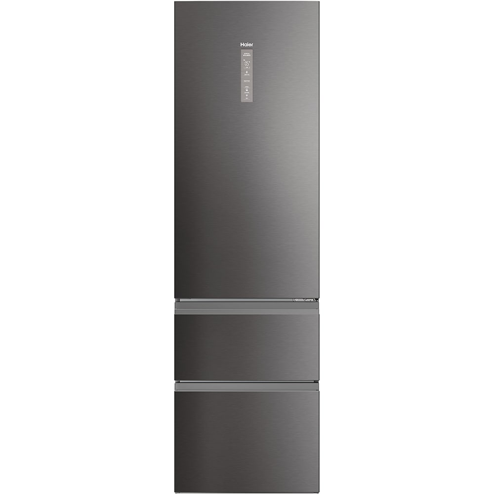 Combina frigorifica HAIER HTW5620CNMP, Total No Frost, 414 l, H 201 cm, Clasa E, Wi-Fi, negru