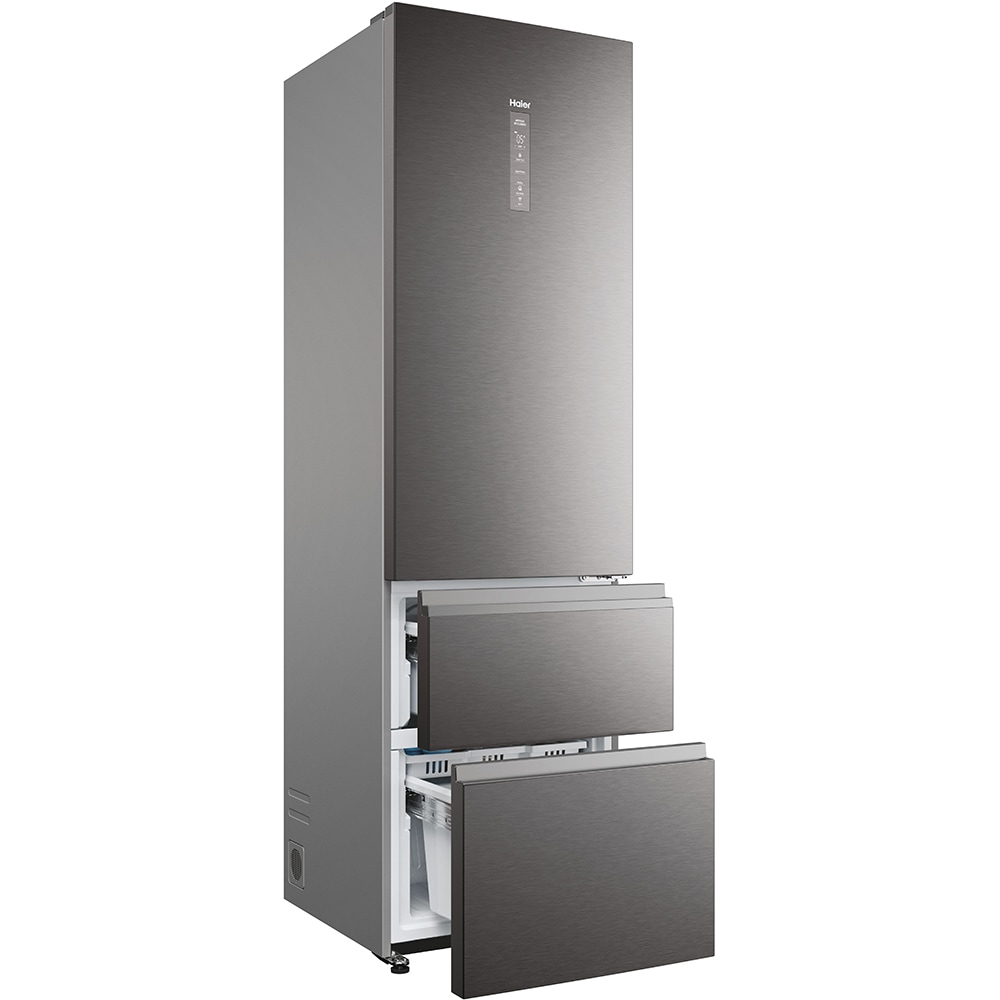 Combina frigorifica HAIER HTW5620CNMP, Total No Frost, 414 l, H 201 cm, Clasa E, Wi-Fi, negru
