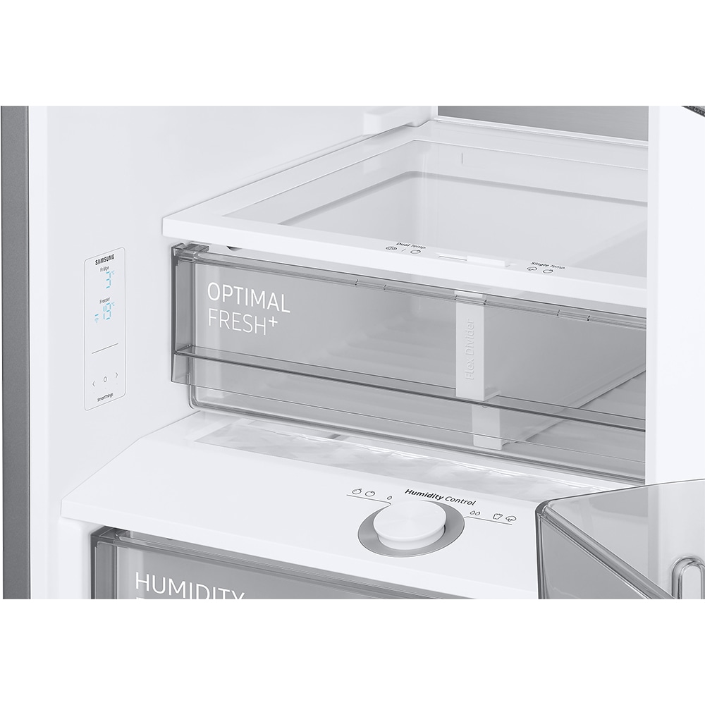 Combina frigorifica SAMSUNG RB34C7B5E22/EF, Bespoke, No Frost, 344 l, H 185 cm, Clasa E, All-Around Cooling, sticla neagra