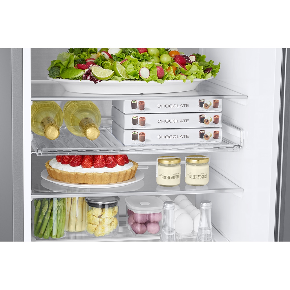 Combina frigorifica SAMSUNG RB38C7B6B22/EF, Bespoke, No Frost, 390 l, H 203 cm, Clasa B, Twin Cooling, Sticla neagra