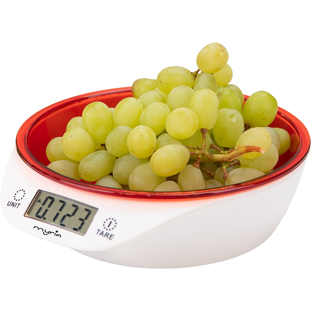 Cantar de bucatarie MYRIA MY4183RD, 5kg, rosu-negru