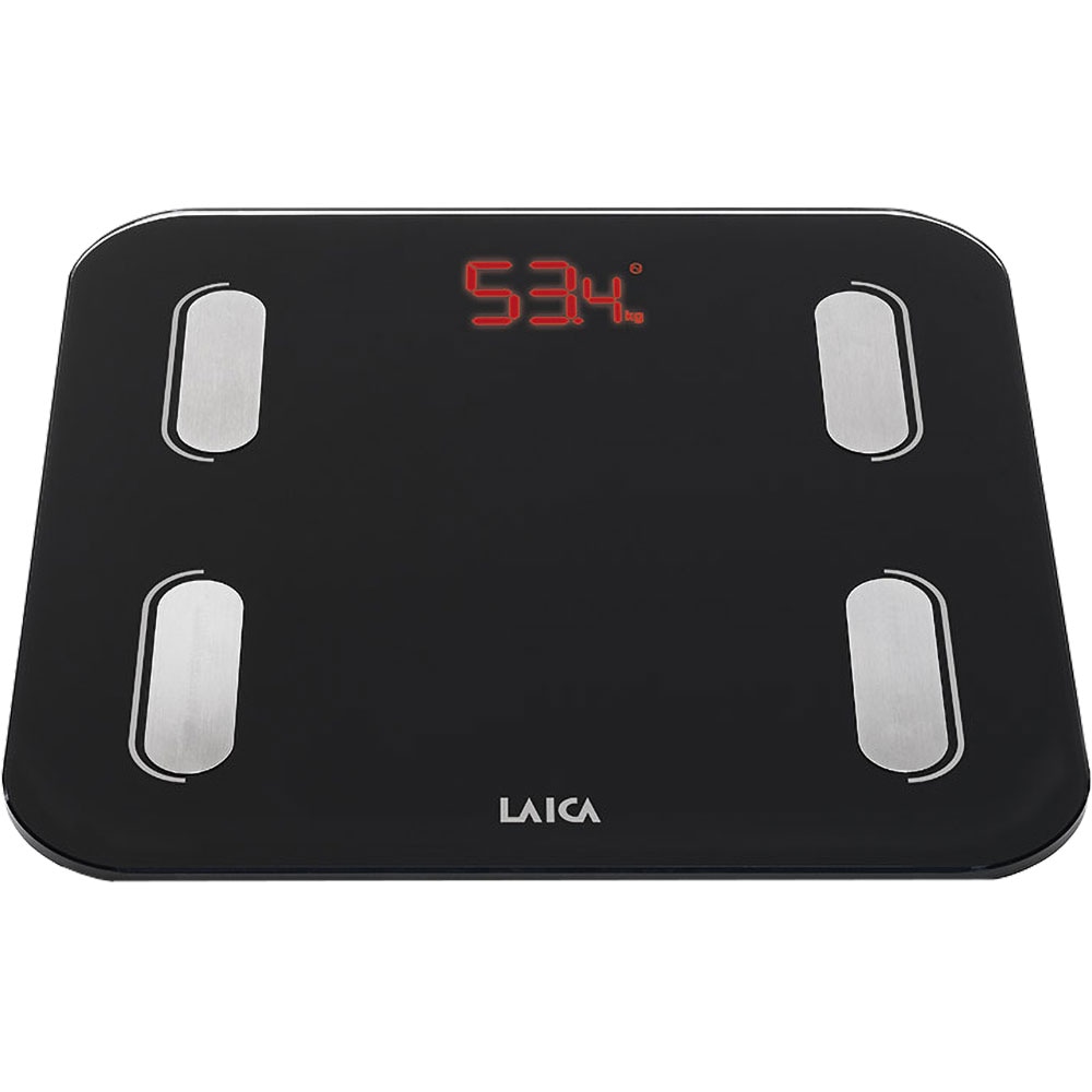 Cantar corporal Smart LAICA Body Composition PS7015, 180 kg, Wi-Fi, sticla securizata, negru