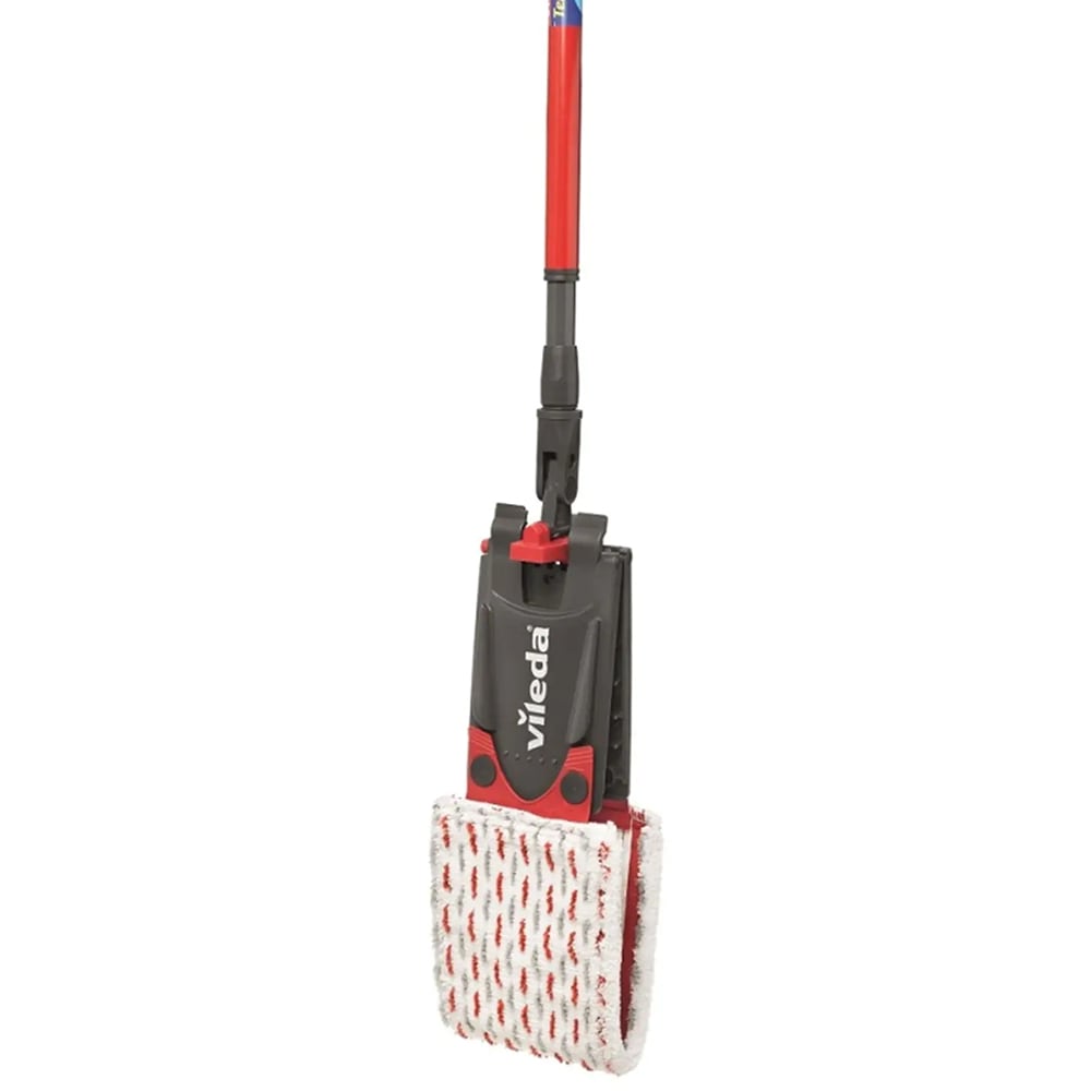 Mop plat VILEDA Ultramax 2in1, maner telescopic, rosu