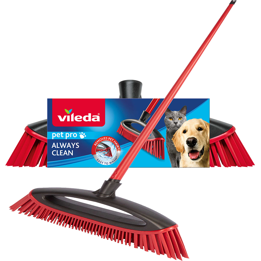 Matura VILEDA Pet Pro, maner extensibil, rosu