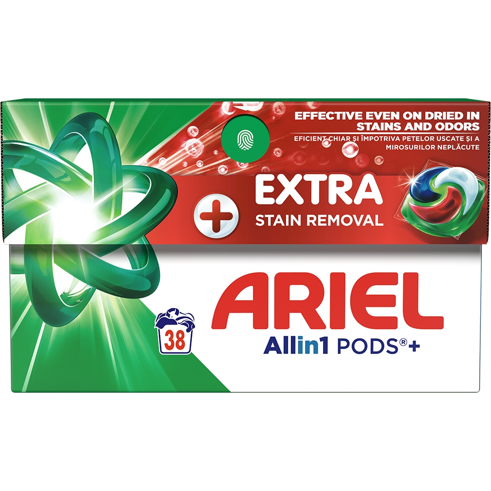 Detergent capsule ARIEL Allin1 PODS+ Extra Stain Removal,  38 spalari