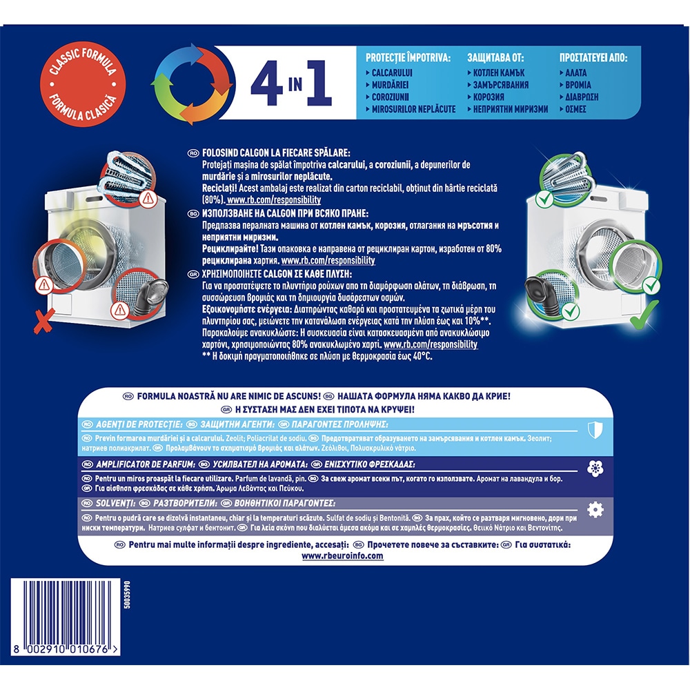 Pudra anticalcar CALGON, 2 kg