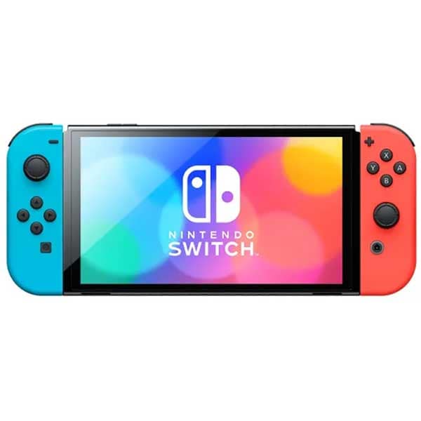 Consola NINTENDO Switch OLED (Joy-Con Neon Red/Neon Blue) Steelplay Carry Case Bundle